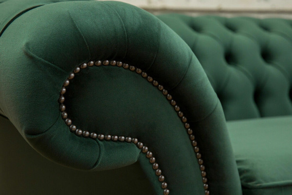 Zielona Chesterfield Włókienniczy Skóra Sofa Kanapa Podkładka Duża poduszka na siedzisko xxl 265cm Nowość