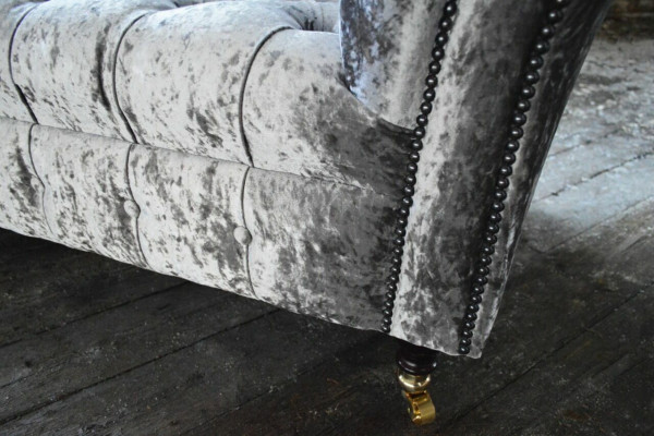 Sofa trzyosobowa srebrna Podkładka designerska sofa Sofa trzyosobowa Chesterfield
