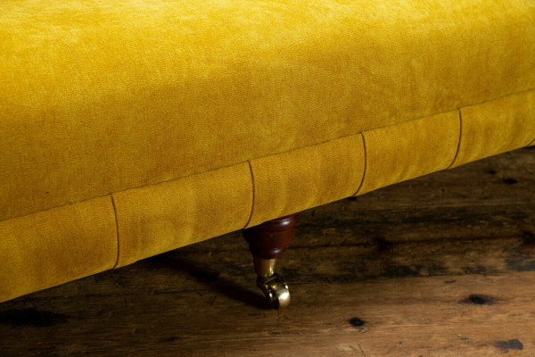 Klasyczna Sofa Chesterfield 4 miejsce do siedzenia Sofy Kanapy Skóra Żółta Podkładka Design