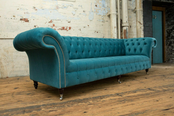 Chesterfield Couch xxl duża sofa kanapy Aksamit Skóra Włókienniczy Podkładka sofy 4 miejsce siedzące