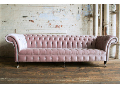 Chesterfield Couch xxl duża sofa kanapy Aksamit Skóra Włókienniczy Podkładka 4 miejsce siedzące Nowa