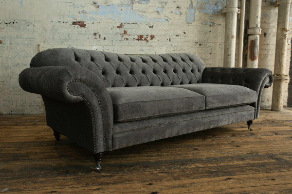 Sofa materiałowa Chesterfield Zestaw sofowy 4 miejsca do siedzenia Ustawić Design Nowoczesna sofa