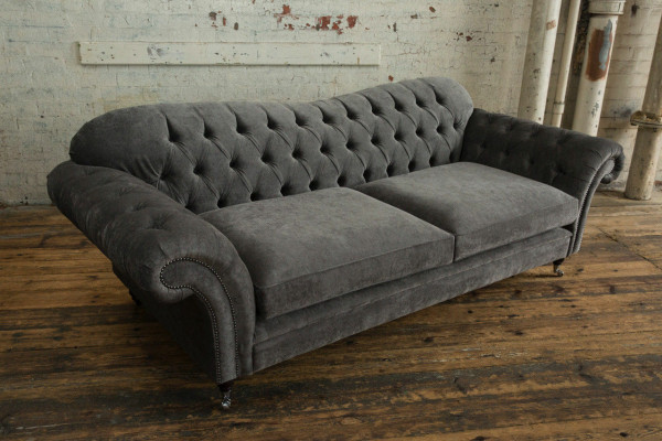 Sofa materiałowa Chesterfield Zestaw sofowy 4 miejsca do siedzenia Ustawić Design Nowoczesna sofa