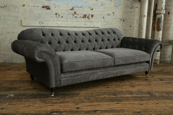 Sofa materiałowa Chesterfield Zestaw sofowy 4 miejsca do siedzenia Ustawić Design Nowoczesna sofa