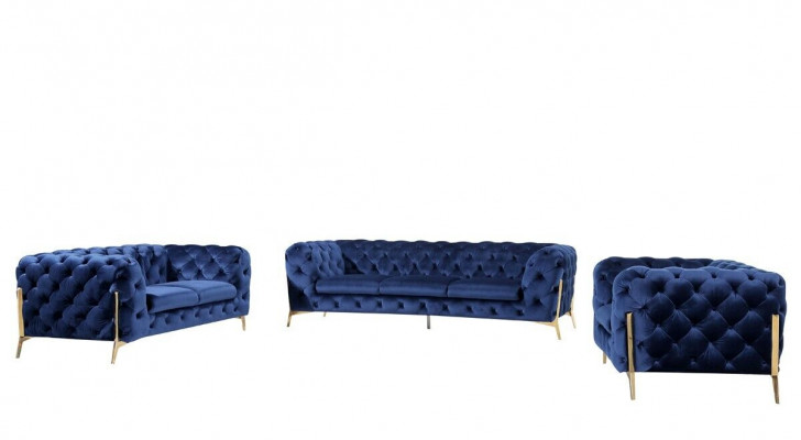 Luksusowy Materiał Włókienniczy Sofa Kanapa Podkładka Siedziba 3+1 Ustawić Chesterfield Obcios