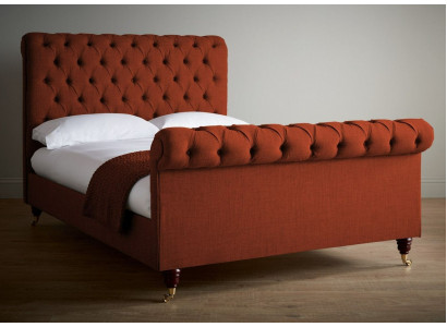 Chesterfield czerwone Łóżko chic Chesterfield Podwójne łóżko designerskie Meble
