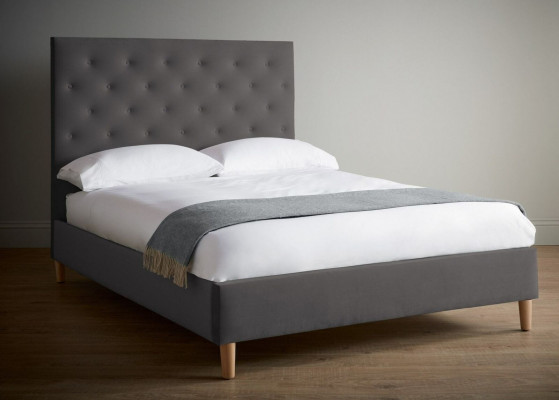 Łóżko Podkładka Design Luksusowe podwójne łóżko hotelowe Sleep Pokój Chesterfield Grey