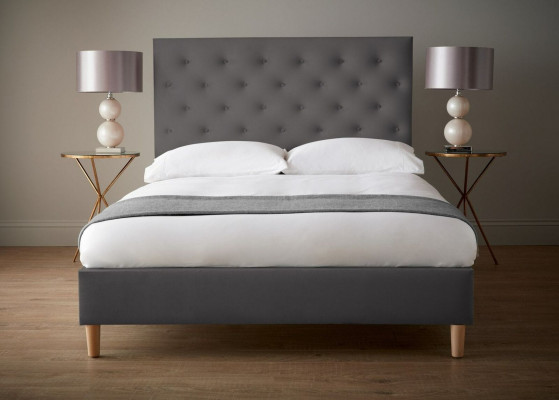 Łóżko Podkładka Design Luksusowe podwójne łóżko hotelowe Sleep Pokój Chesterfield Grey