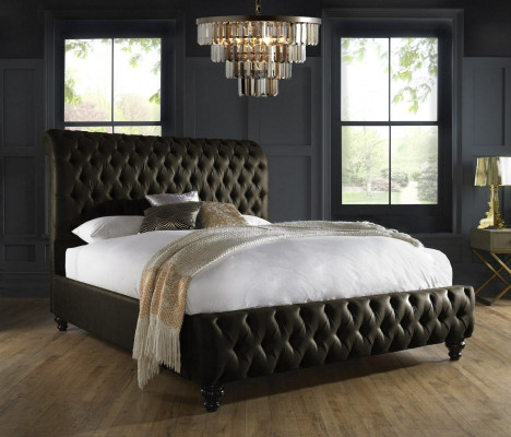 Duże luksusowe designerskie łóżko Chesterfield Podwójne łóżko Sypialnia łóżka
