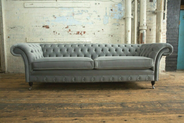 Chesterfield 4 miejsce do siedzenia Podkładka Couch Modern Style Skóra Materiał Sofa Kanapy Włókiennicze