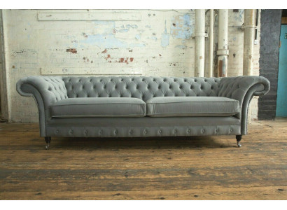 Chesterfield 4 miejsce do siedzenia Podkładka Couch Modern Style Skóra Materiał Sofa Kanapy Włókiennicze