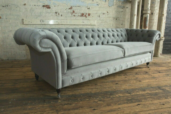 Chesterfield 4 miejsce do siedzenia Podkładka Couch Modern Style Skóra Materiał Sofa Kanapy Włókiennicze