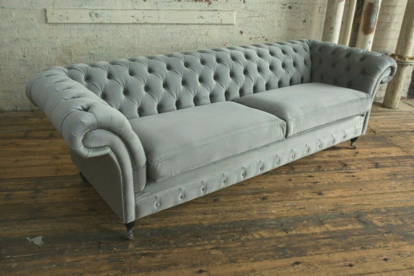 Chesterfield 4 miejsce do siedzenia Podkładka Couch Modern Style Skóra Materiał Sofa Kanapy Włókiennicze