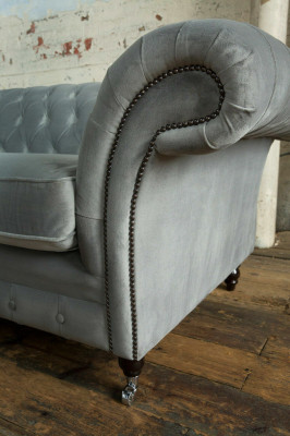 Chesterfield 4 miejsce do siedzenia Podkładka Couch Modern Style Skóra Materiał Sofa Kanapy Włókiennicze