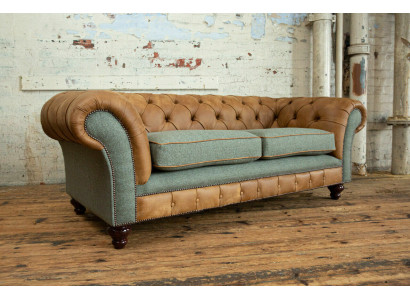 Designerska Sofa 3 miejsce do siedzenia Kanapa Podkładka Sofy Materiał Salon Włókienniczy Kanapa
