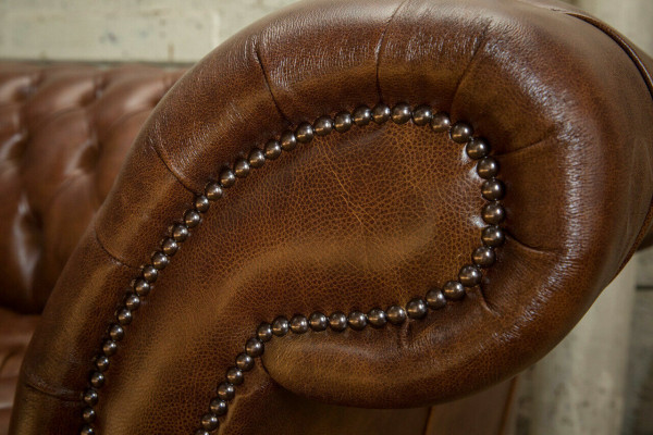 Chesterfield Brown Couch Sofa Podkładka 4 miejsce do siedzenia Kanapy Siedziba Ustawić Sofy 265cm