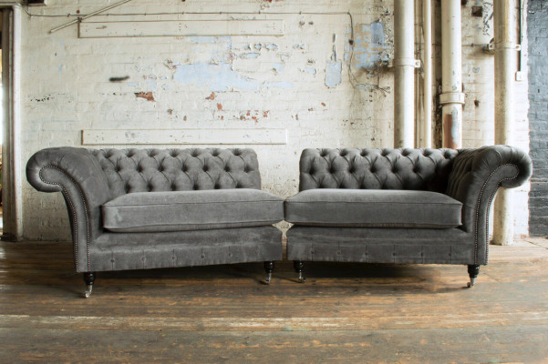 Sofa Classic Chesterfield 4 miejsce do siedzenia Design Sofy Podkładka Kanapy Skóra Brązowa