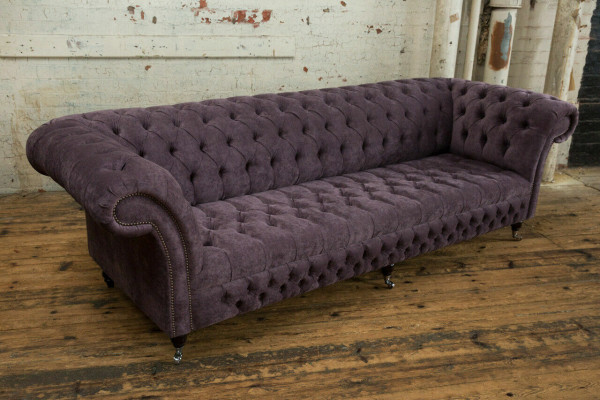 Klasyczna Sofa Chesterfield 4 miejsce do siedzenia Sofy Podkładka Couchen Skóra Brown Design