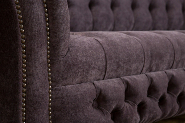 Klasyczna Sofa Chesterfield 4 miejsce do siedzenia Sofy Podkładka Couchen Skóra Brown Design