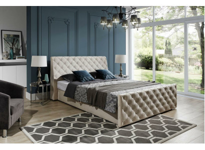Chesterfield Łóżko Łóżko Skóra 180x200cm Podkładka Marriage Design Skóra Hotel Meble
