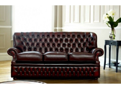 Brown Chesterfield 3-miejsce do siedzenia w designerskiej kanapie do salonu w stylu Antyka