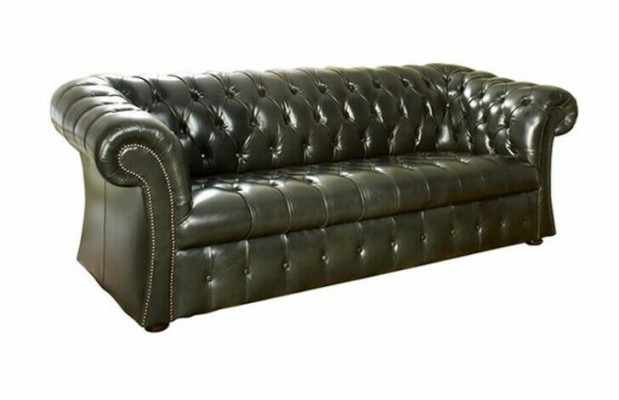 Green Chesterfield 3-miejsce do siedzenia, designerska, luksusowa, trzyosobowa kanapa