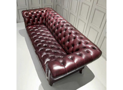 Chesterfield Kanapa Trzyosobowa Siedziba Podkładka Sofa Brązowa Elegancka sofa