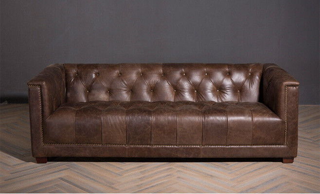 Chesterfield 3+1 miejsce do siedzenia Zestaw sofowy Sofa Kanapa Materiał Skóra Couchen Ustawić
