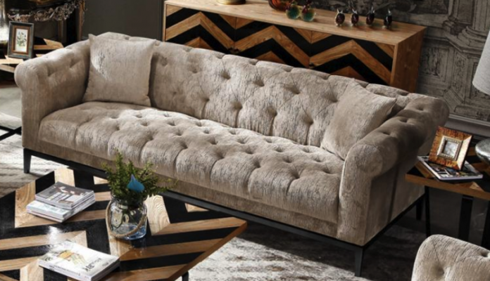 Noble Luxury Chesterfield Sofa Couch Podkładka Materiał Skóra Couchen Podkładka