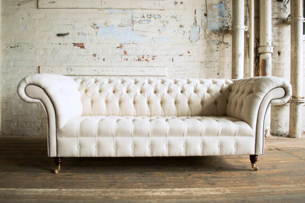 Nowoczesna Beżowa Sofa Chesterfield 3-miejsce do siedzenia Salon Couch