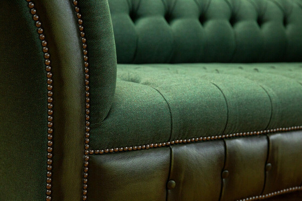 Designerska Sofa Chesterfield Green Chesterfield Luksusowa 3-miejsce siedzące Living Room Couch