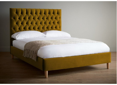 Chesterfield Design Podkładka angielska 140/160/180x200 łóżka Podwójne łóżko Żółte