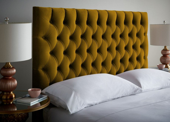 Chesterfield Design Podkładka angielska 140/160/180x200 łóżka Podwójne łóżko Żółte