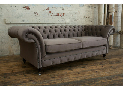 Luksusowa trzyosobowa sofa do salonu Tauper Chesterfield z 3-osobową kanapą