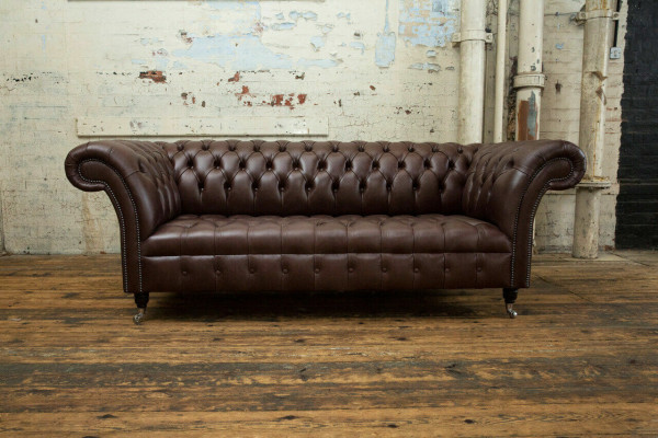Brązowa Sofa Chesterfield Luksusowa Sofa Designerska Podkładka Sofa