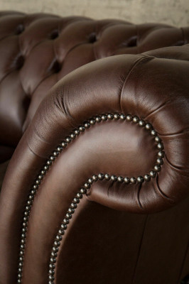 Brązowa Sofa Chesterfield Luksusowa Sofa Designerska Podkładka Sofa