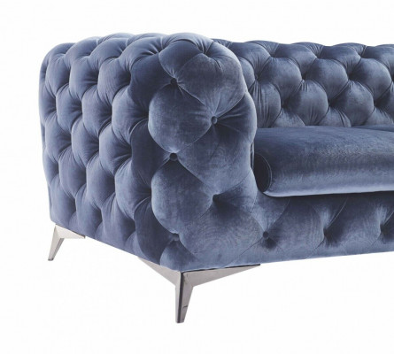 Blue Chesterfield Couch Podkładka Ustawić Włókienniczy 2+2 designerskie Meble
