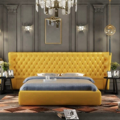 XXL Duża Ściana Panelowa Łóżko Chesterfield Hotel Luxury Design łóżko 200x200cm Nowość