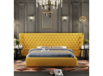 XXL Duża Ściana Panelowa Łóżko Chesterfield Hotel Luxury Design łóżko 200x200cm Nowość