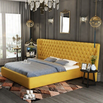 XXL Duża Ściana Panelowa Łóżko Chesterfield Hotel Luxury Design łóżko 200x200cm Nowość