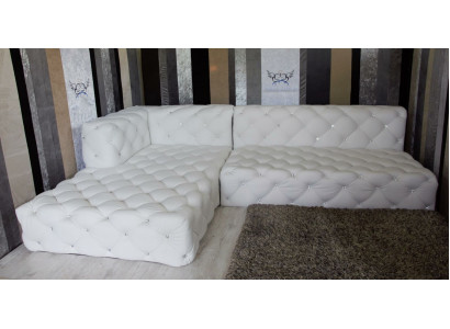 Design Narożnikowa kanapa Kanapa Skóra Podkładka Sofa Zestaw narożny Kryształy Narożnikowa kanapa Nowość