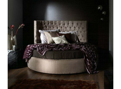 Okrągłe Chesterfield Luxury Okrągły Łóżko Classic Hotel Aksamit Włókienniczy Skóra łóżka Nowe