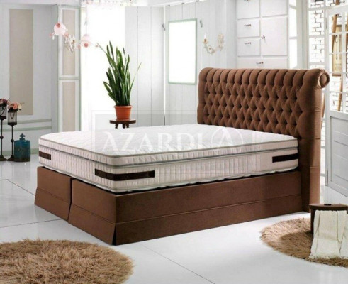 Szara Luksusowa Sypialnia Chesterfield Łóżko Podkładka Design Luksusowe Łóżka Podwójne