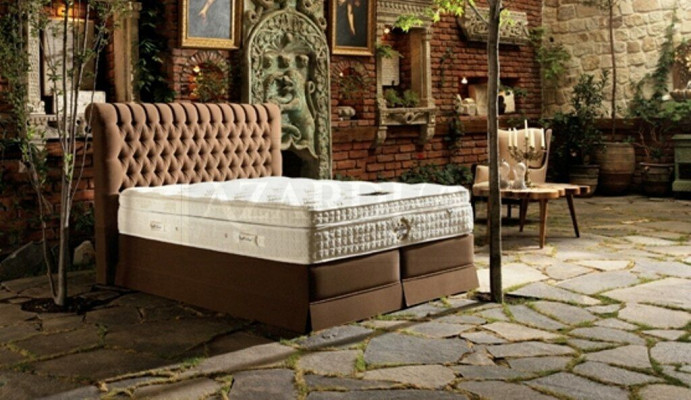Szara Luksusowa Sypialnia Chesterfield Łóżko Podkładka Design Luksusowe Łóżka Podwójne