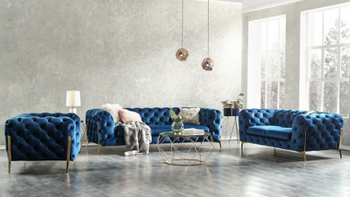 Sofa Kanapa Podkładka XXL Duży Ustaw Chesterfield Włókienniczy 3+2+2 designerskie kanapy