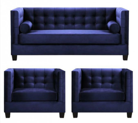 Sofa rozkładana Fotel Kreative Meble Włókienniczy Materiał Niebieski Grupa Salon Nowoczesna Sofa