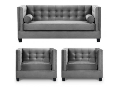 Zestaw sofowy Sofa Szara Fotel Creative Meble Włókiennicze Materiał Pokój Dzienny Nowy