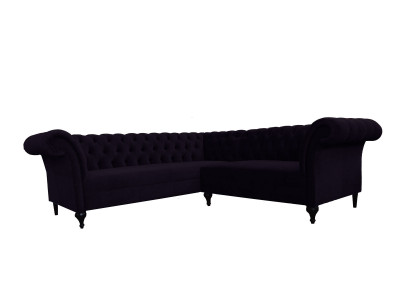 Nowoczesna kanapa narożna Chesterfield Narożnikowa kanapa designerska sofa kanapa Sofa skórzana Aksamit