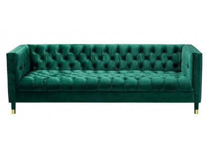 Green Chesterfield 4-miejsce do siedzenia Luksusowa Sofa Włókienniczy Materiał Kanapy