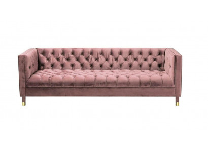 Sofa Chesterfield Różowy Meble 4 miejsce do siedzenia Sofy Włókiennicze Materiał Kanapy xxl duże 230cm